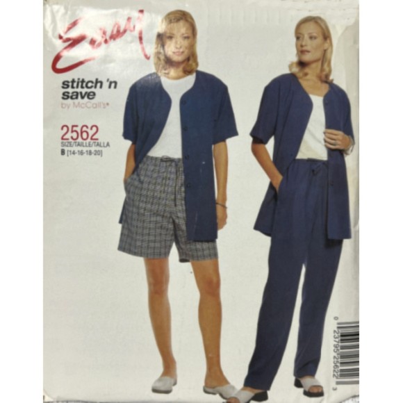 Vintage 2000 Stitch n' Save 2562 Easy - Unlined Jacket, Pull-On Pants & Shorts - Picture 1 of 2